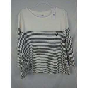 Loft Sleep XL Black White Striped Shirt NWT Ann Taylor